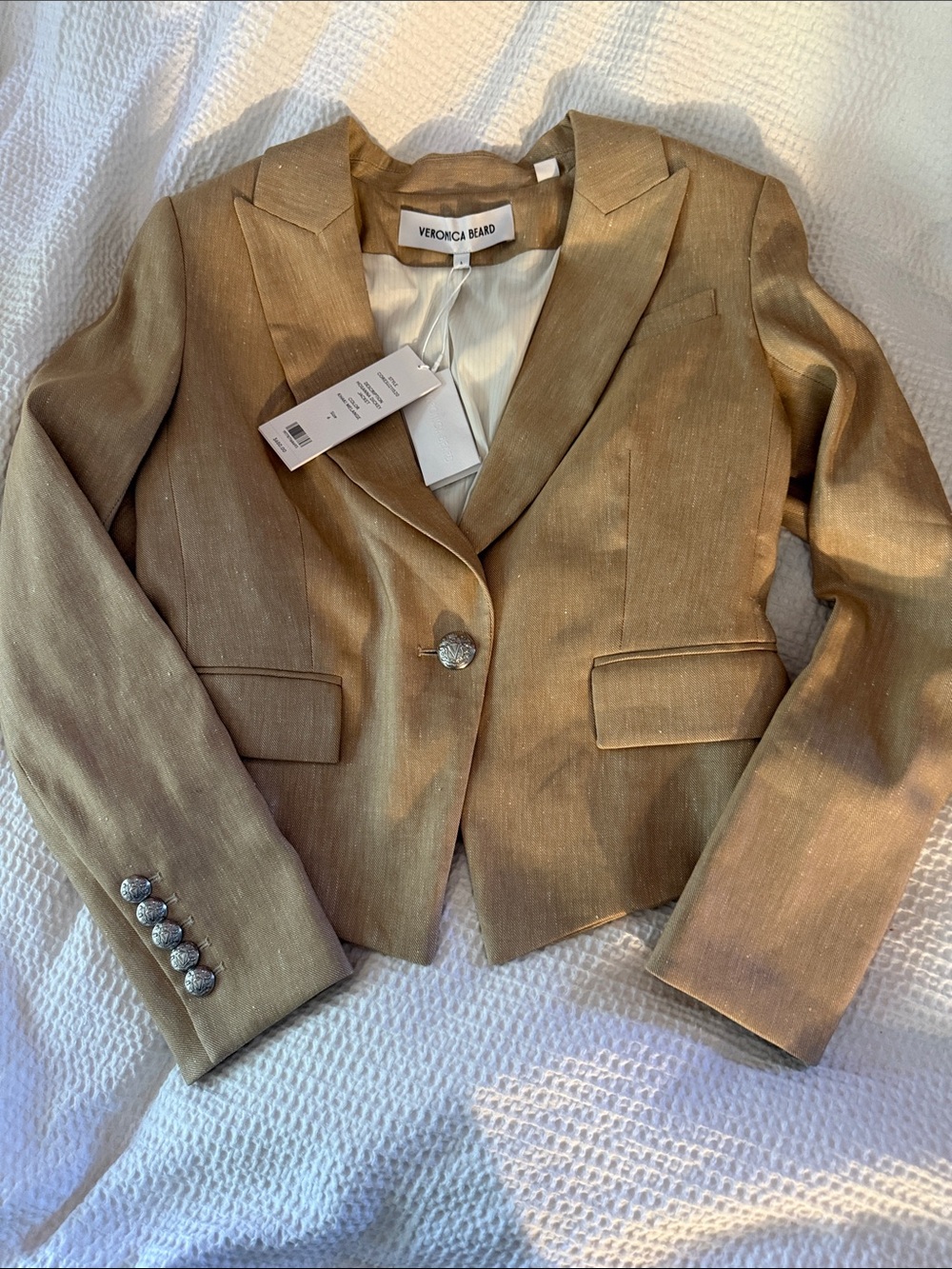 Veronica Beard Gold-Tone Cropped Blazer